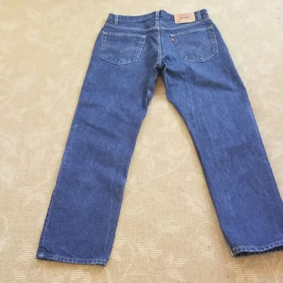 Levi’s 505 Jeans 34x30 Made in USA Vintage 90s Orange Tab Straight Leg Blue Deni - Picture 4 of 7